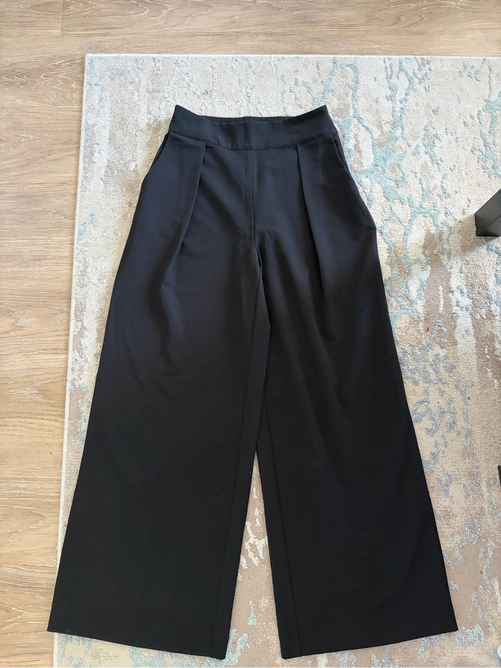 Black High-Waist Wide-Leg Trousers — Women